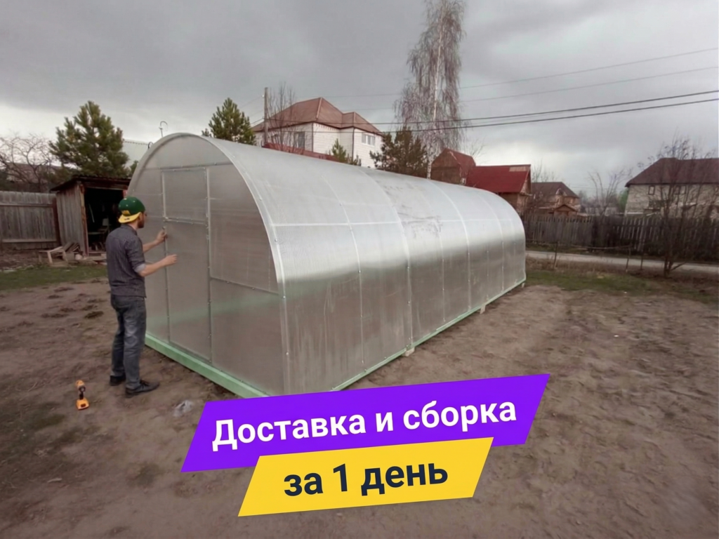 Теплица "Усиленная" из поликарбоната 3x8x2.2 напрямую со склада