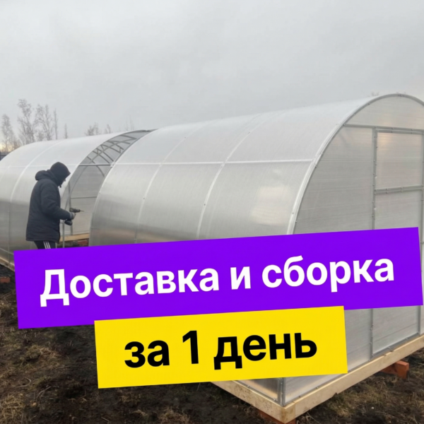 Теплица "Двойная Дуга" из поликарбоната 3х10м